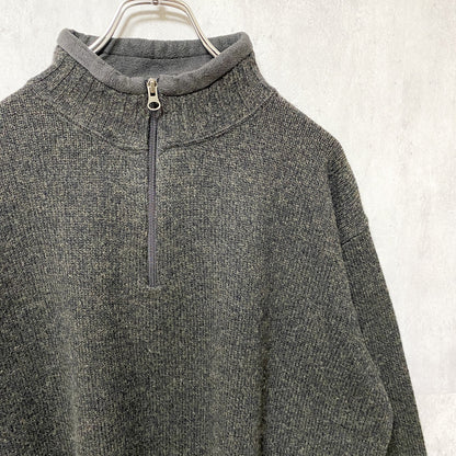 古着 used　WOOLRICH ウールリッチ　長袖ハーフジップニット　セーター　ハイネック　秋冬服　プルオーバー　Lサイズ