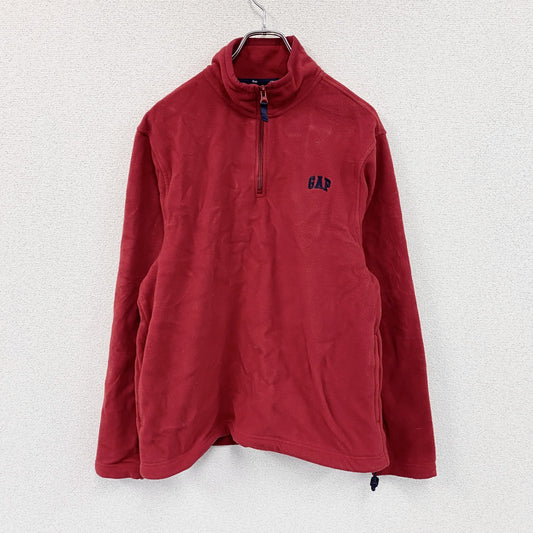 GAP　ギャップ　ハーフジップフリースジャケット/ボアジャケット　ワンポイント　赤　レッド　