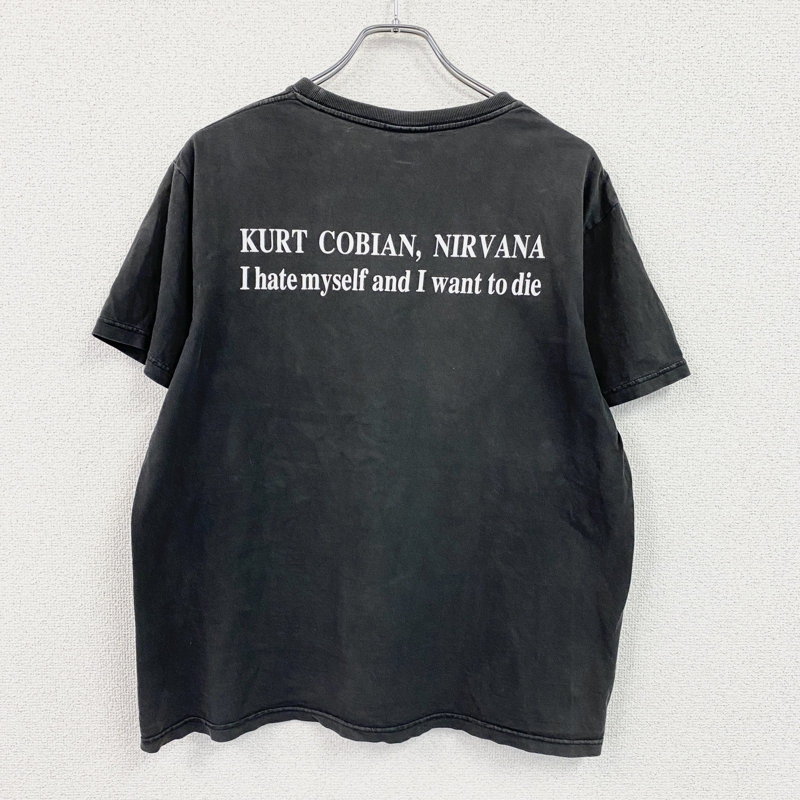 wall of fame　カートコバーン　半袖プリントフォトTシャツ　黒　ブラック　Lサイズ　古着