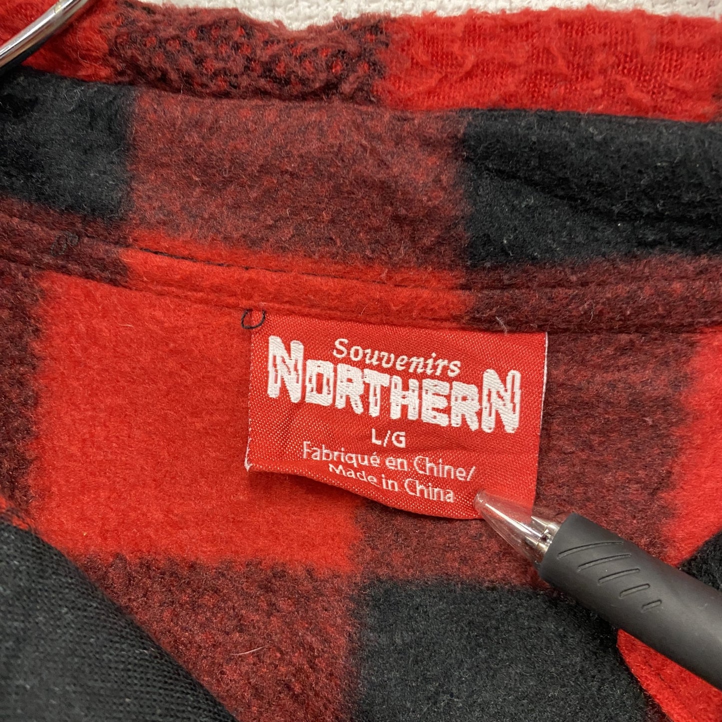 NORTHERN　フリースジャケット/ボアジャケット　赤　レッド　黒　ブラック　Lサイズ