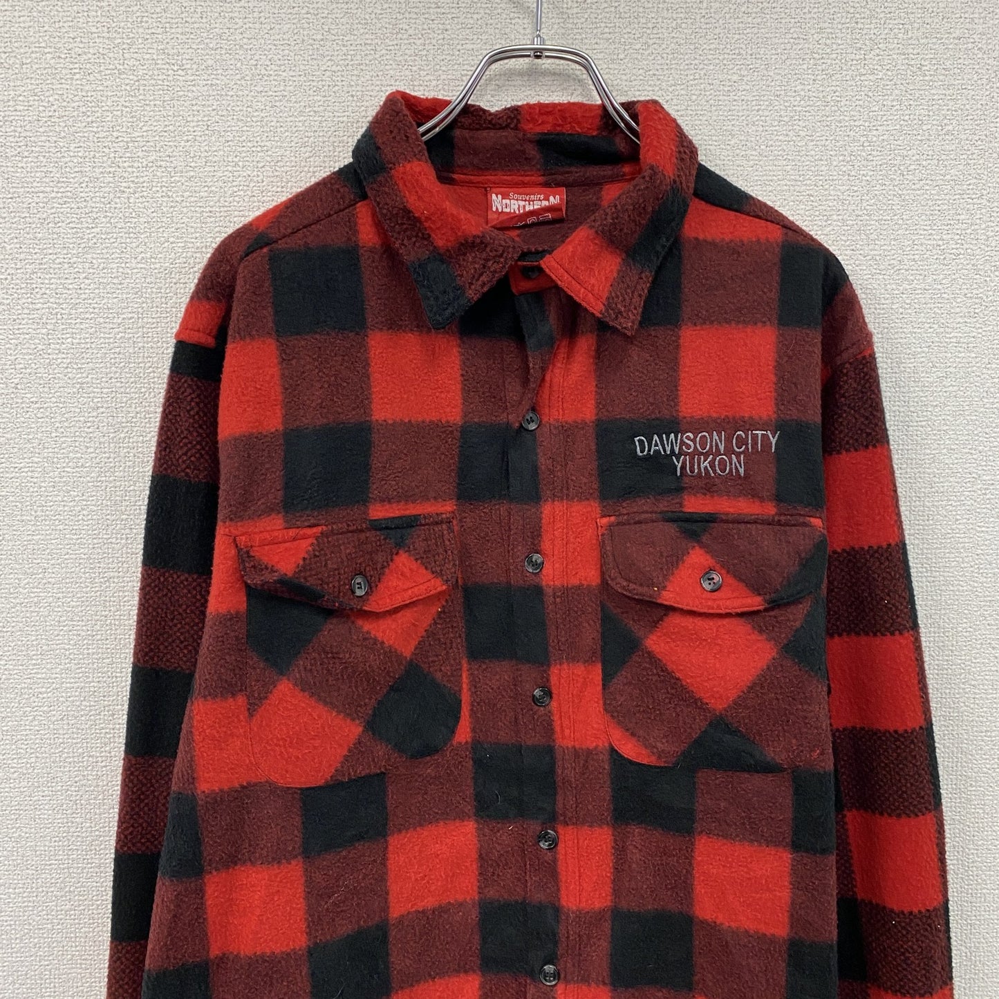 NORTHERN　フリースジャケット/ボアジャケット　赤　レッド　黒　ブラック　Lサイズ