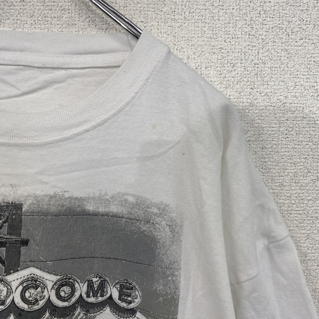 半袖プリントTシャツ　Las Vegas　ラスベガス　ス―べニア　白　ホワイト カットソー メンズ 古着