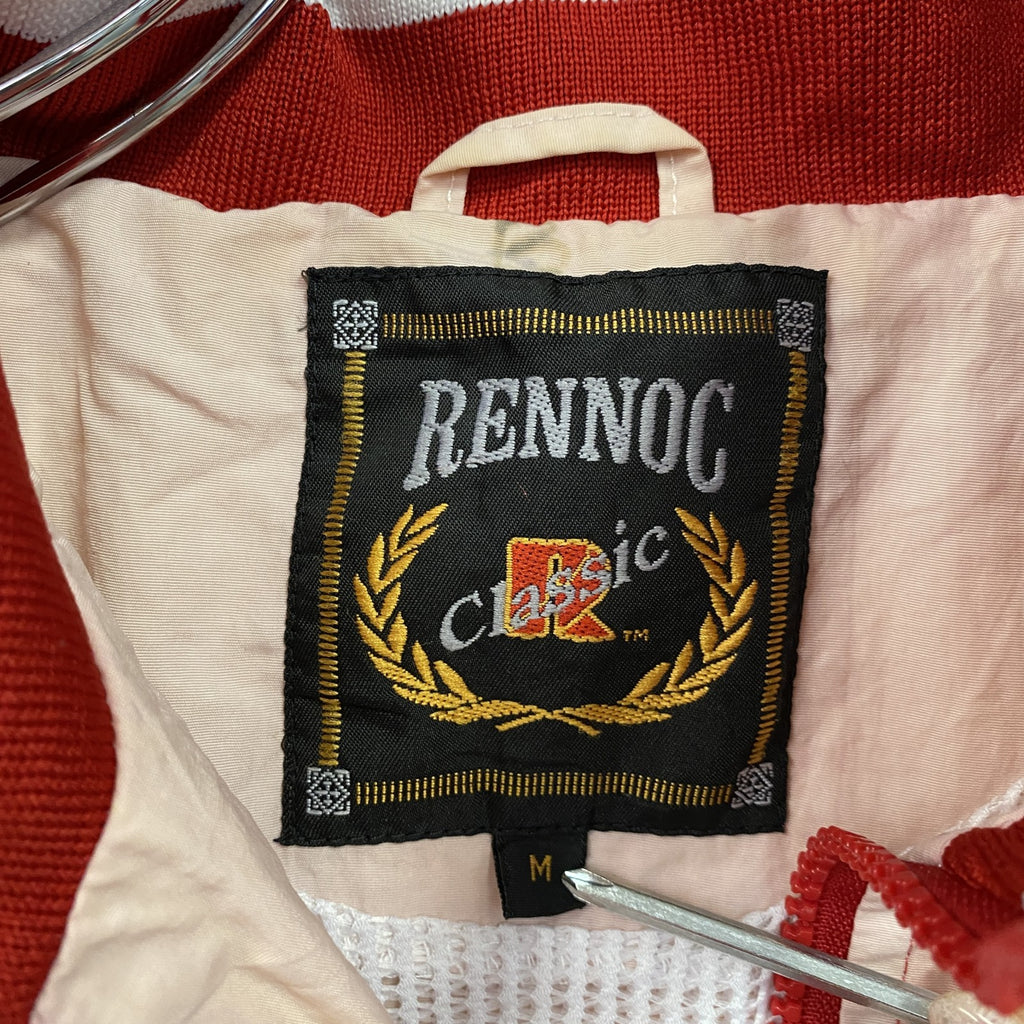 ～00s　RENNOC　レノック　ハーフジッププルオーバージャケット　刺繍ロゴ　アーチプリント　ヴィンテージ　赤　レッド　Mサイズ　古着