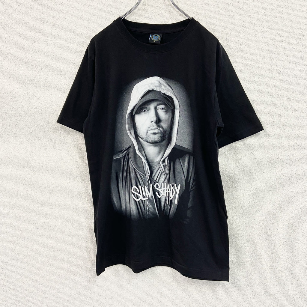 Rocky Rood　エミネム　スリム・シェイディ　半袖プリントラッパーＴシャツ　ヒップホップ　黒　ブラック　Lサイズ　古着
