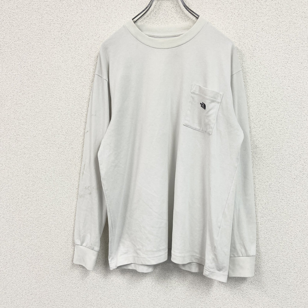THE NORTH FACE　ザ・ノースフェイス　長袖Tシャツ/ロンT　白　ホワイト　Lサイズ　古着