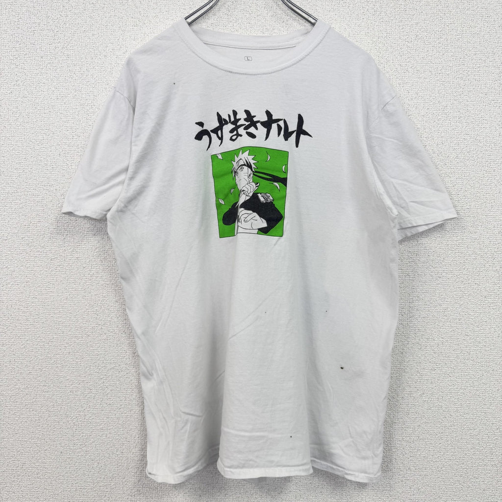NARUTO　ナルト　半袖アニメプリントTシャツ　JUMP　ジャンプ　クルーネック　レトロデザイン　Lサイズ　古着