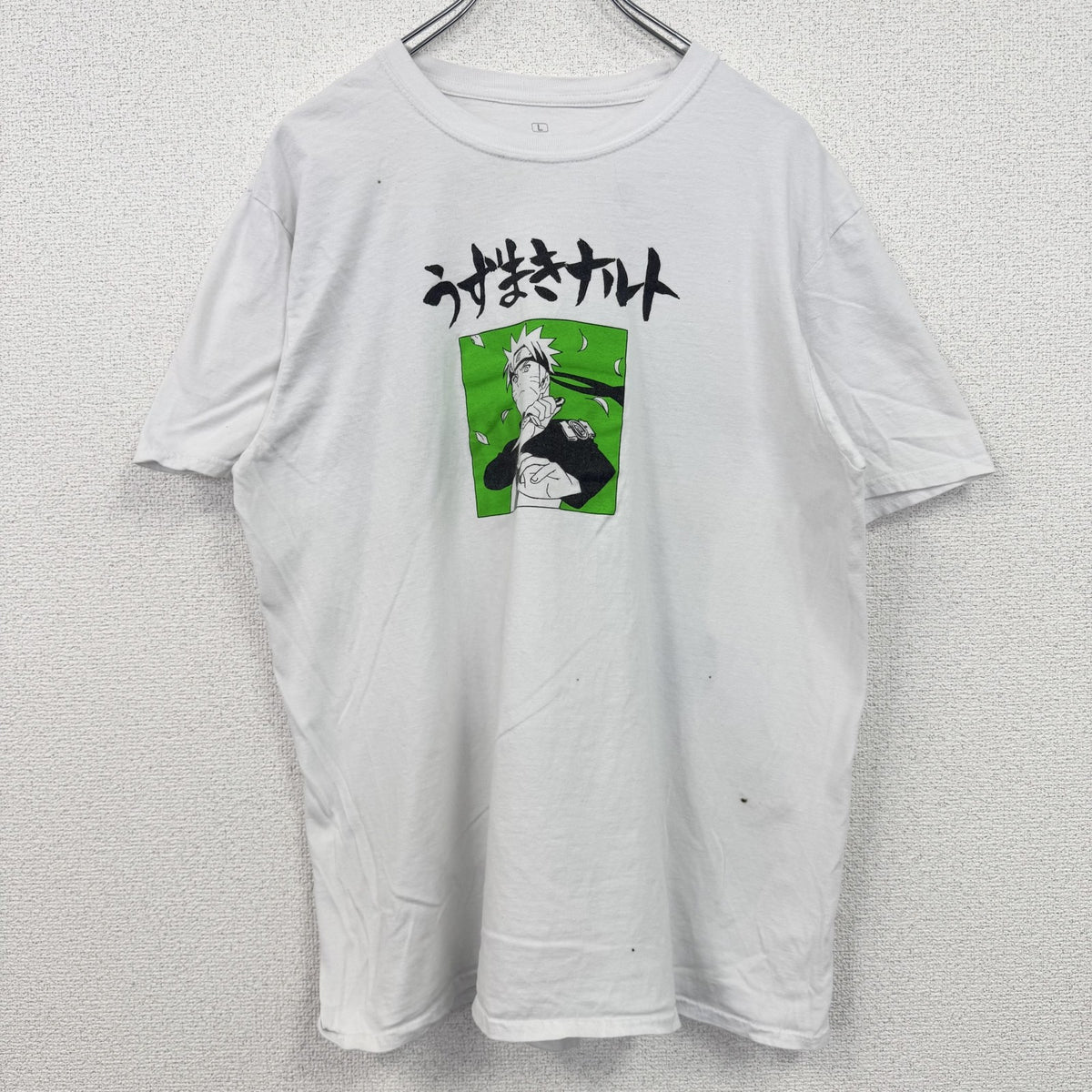 NARUTO　ナルト　半袖アニメプリントTシャツ　JUMP　ジャンプ　クルーネック　レトロデザイン　Lサイズ　古着