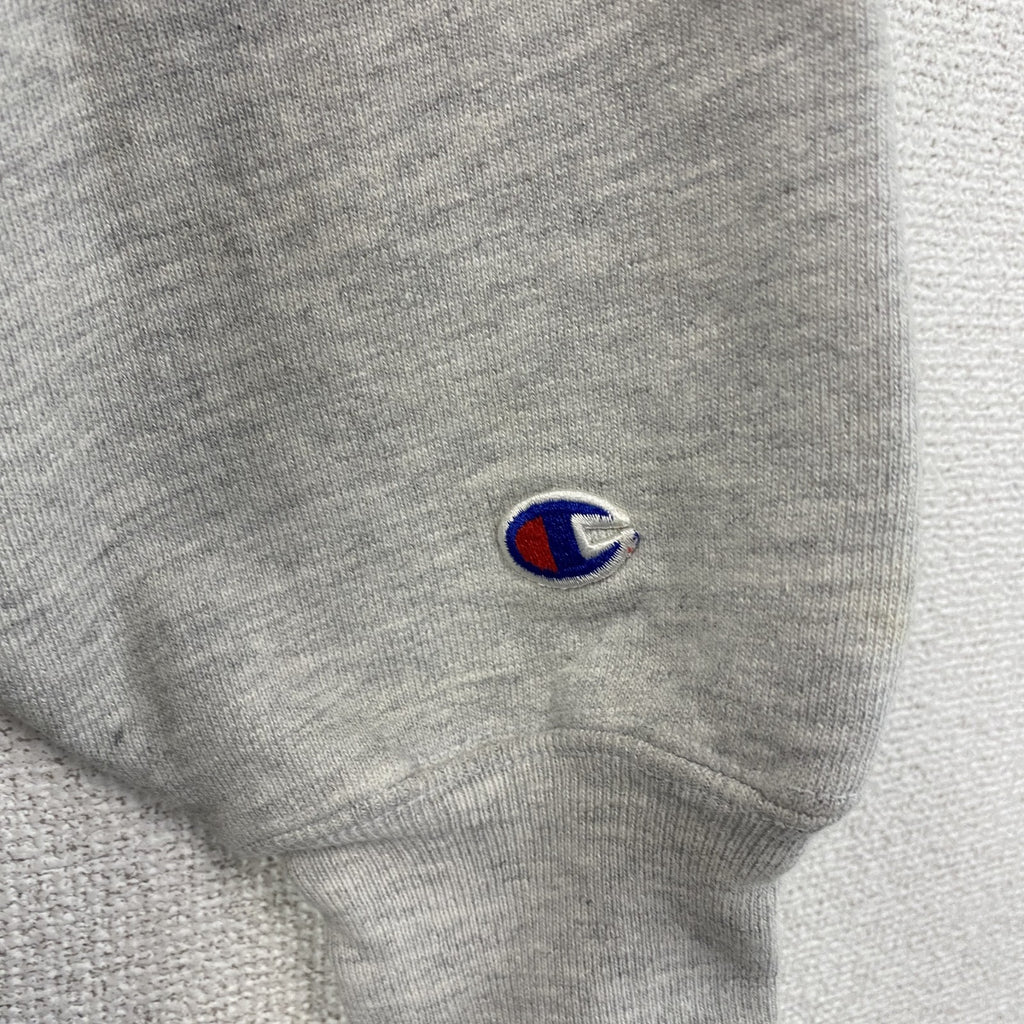 90s　Champion　チャンピオン　リバースウィーブ　スウェット/トレーナー　3連プリント　刺繍タグ　霜降りグレー　Lサイズ　　ヴィンテージ　古着