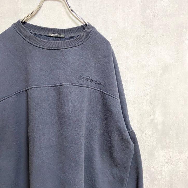 STRADIVARIUS　長袖ワンポイントロゴ刺繍スウェット　トレーナー　黒　ブラック　オーバーサイズ　XLサイズ　古着