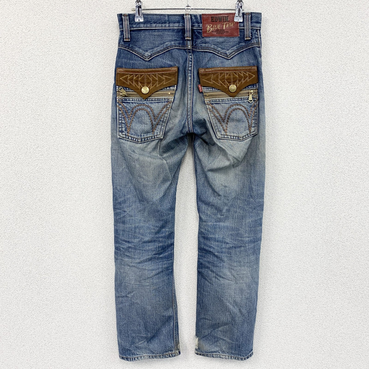 EDWIN　エドウィン　デニムパンツ/ジーンズ　ジップフライ　インディゴ　W28サイズ メンズ 古着