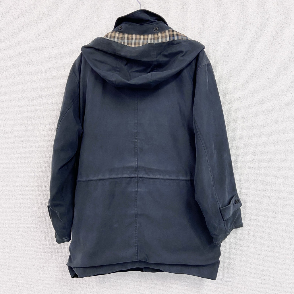 Aquascutum　アクアスキュータム　フルジップジャケット　ハーフコート　紺　ネイビー　Mサイズ　古着