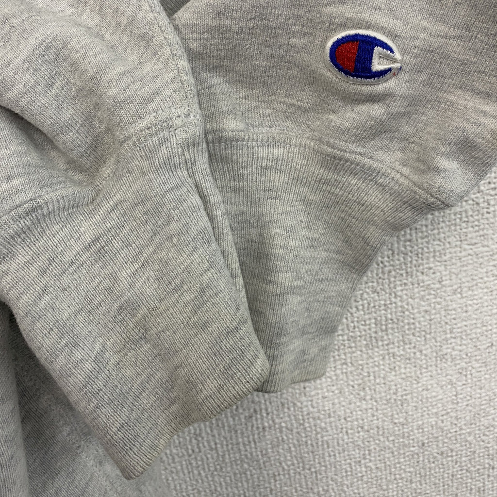 90s　Champion　チャンピオン　リバースウィーブ　スウェット/トレーナー　3連プリント　刺繍タグ　霜降りグレー　Lサイズ　　ヴィンテージ　古着
