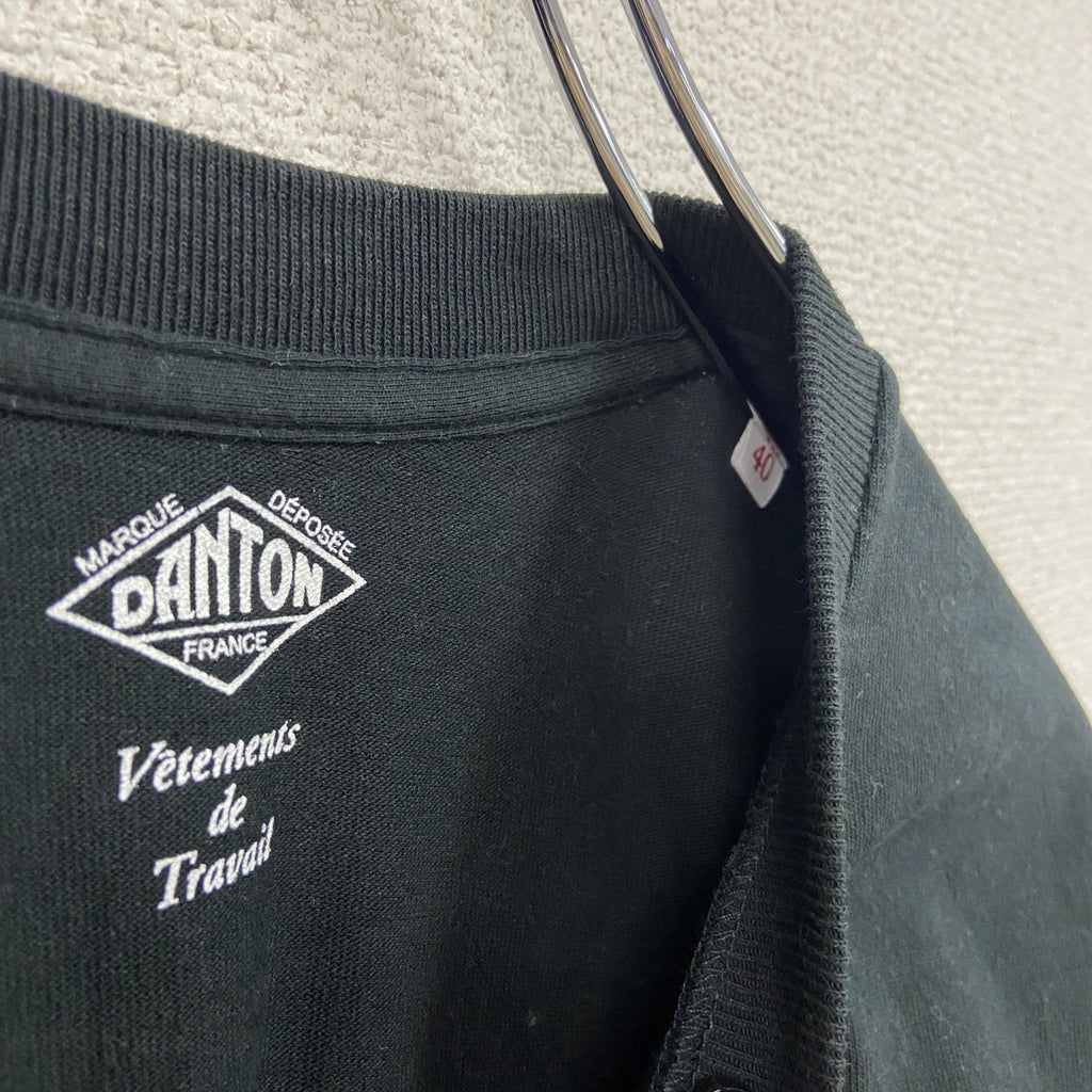 DANTON　ダントン　半袖Ｔシャツ　ワンポイントロゴワッペン　黒　ブラック　40サイズ　古着