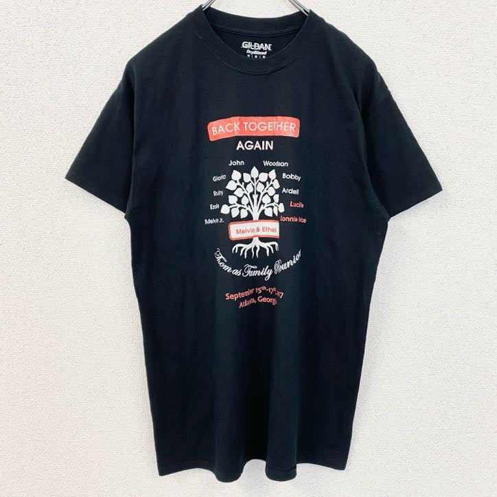 GILDAN　ギルダン　半袖デザインプリントTシャツ　アトランタ　ジョージア州　黒　ブラック　Mサイズ　古着