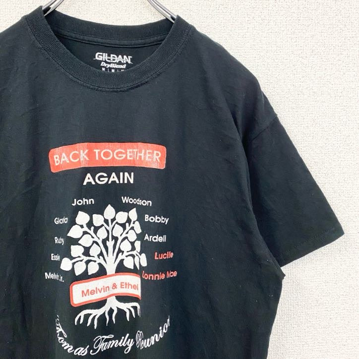 GILDAN　ギルダン　半袖デザインプリントTシャツ　アトランタ　ジョージア州　黒　ブラック　Mサイズ　古着