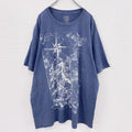 APT.9　アプトナイン　半袖プリントTシャツ　羅針盤　青　ブルー　2XLサイズ　古着