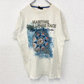 DANILO　半袖ビッグプリントTシャツ　コンパス　方位磁石　クルーネック　レトロ　カジュアル　白　ホワイト　Mサイズ　古着
