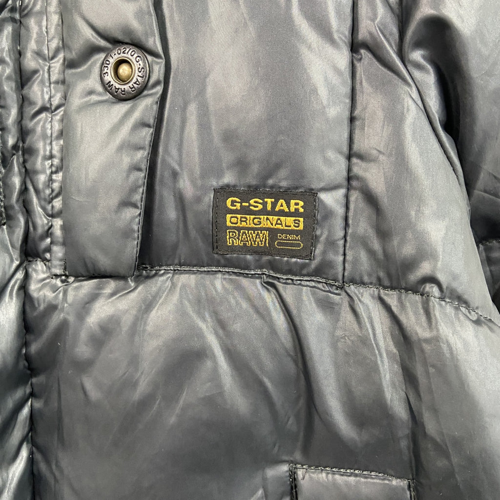 G-STAR RAW　ジースターロゥ　フード付きダウンコート　比翼仕立て　黒　ブラック　Mサイズ　古着