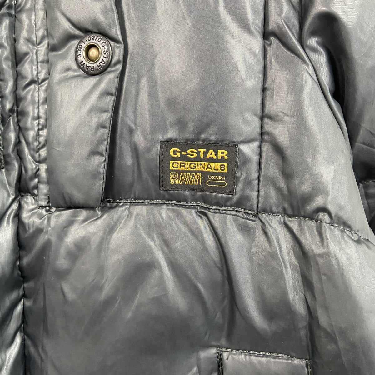 G-STAR RAW　ジースターロゥ　フード付きダウンコート　比翼仕立て　黒　ブラック　Mサイズ　古着