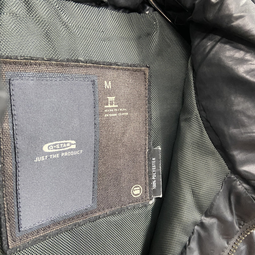 G-STAR RAW　ジースターロゥ　フード付きダウンコート　比翼仕立て　黒　ブラック　Mサイズ　古着