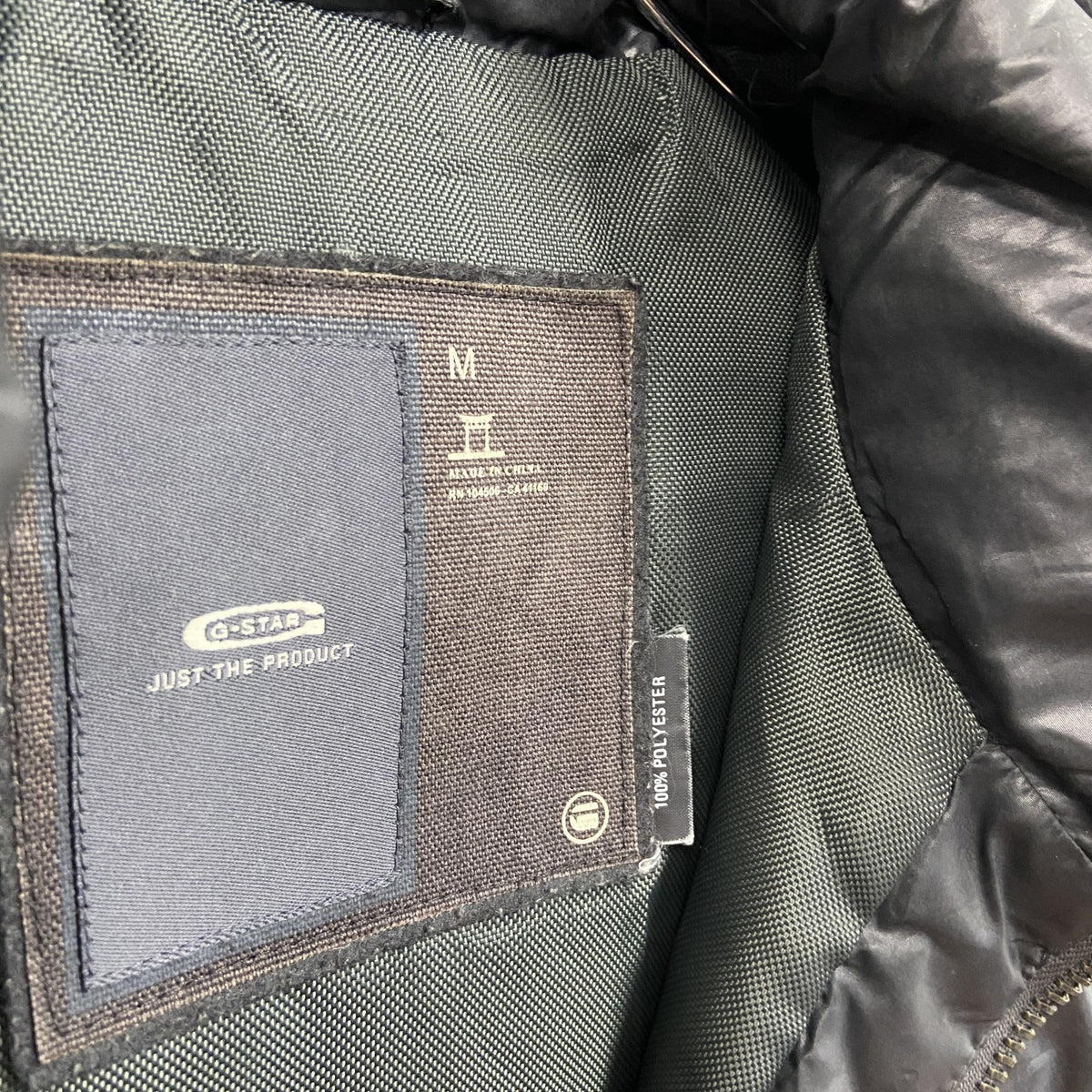 G-STAR RAW　ジースターロゥ　フード付きダウンコート　比翼仕立て　黒　ブラック　Mサイズ　古着