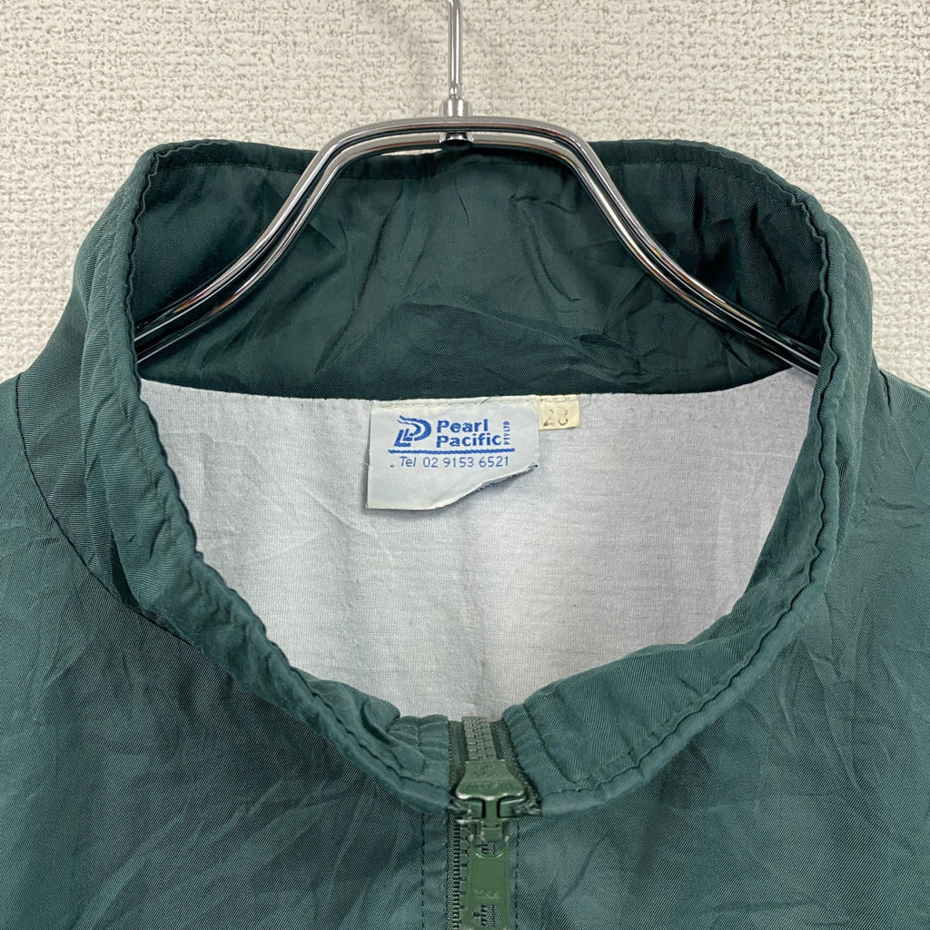 Pearl Pacific　フルジップジャケット　刺繍ロゴ　ワンポイント　緑　グリーン　28サイズ ウインドブレーカー ナイロンアウター メンズ 古着
