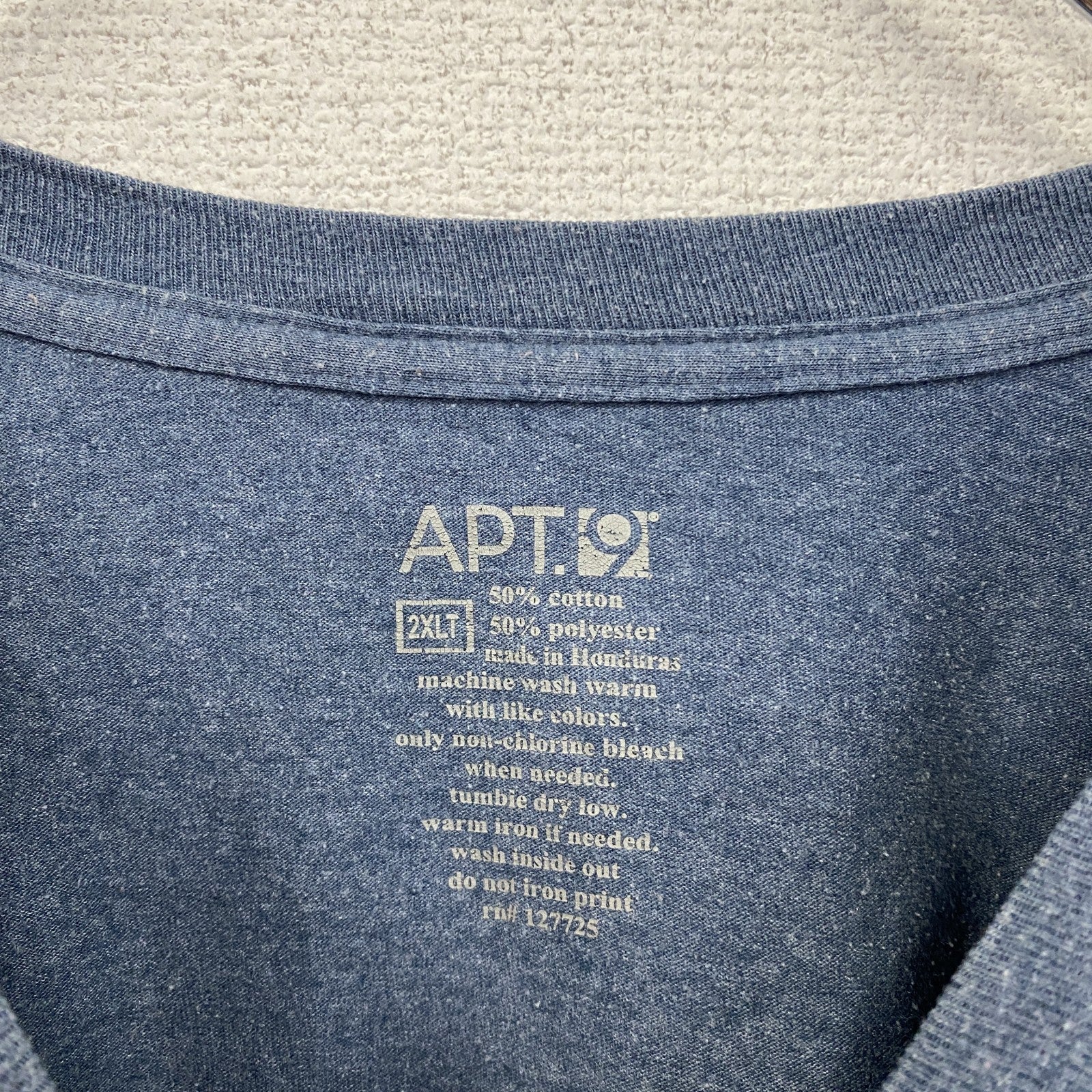 APT.9　アプトナイン　半袖プリントTシャツ　羅針盤　青　ブルー　2XLサイズ　古着