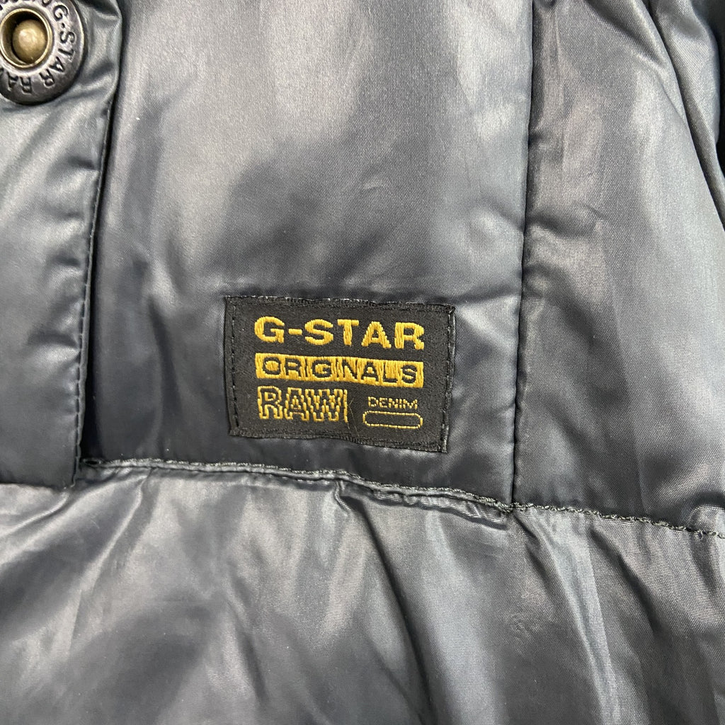 G-STAR RAW　ジースターロゥ　フード付きダウンコート　比翼仕立て　黒　ブラック　Mサイズ　古着