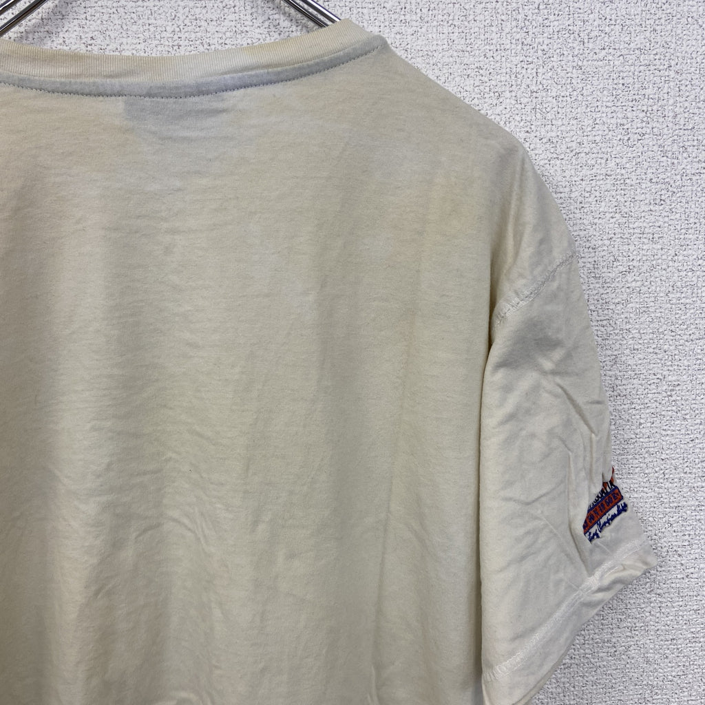 DANILO　半袖ビッグプリントTシャツ　コンパス　方位磁石　クルーネック　レトロ　カジュアル　白　ホワイト　Mサイズ　古着