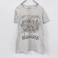 Harry Potter　ハリーポッター　半袖プリントTシャツ　Hogwarts　ホグワーツ　灰色　グレー　Mサイズ　古着