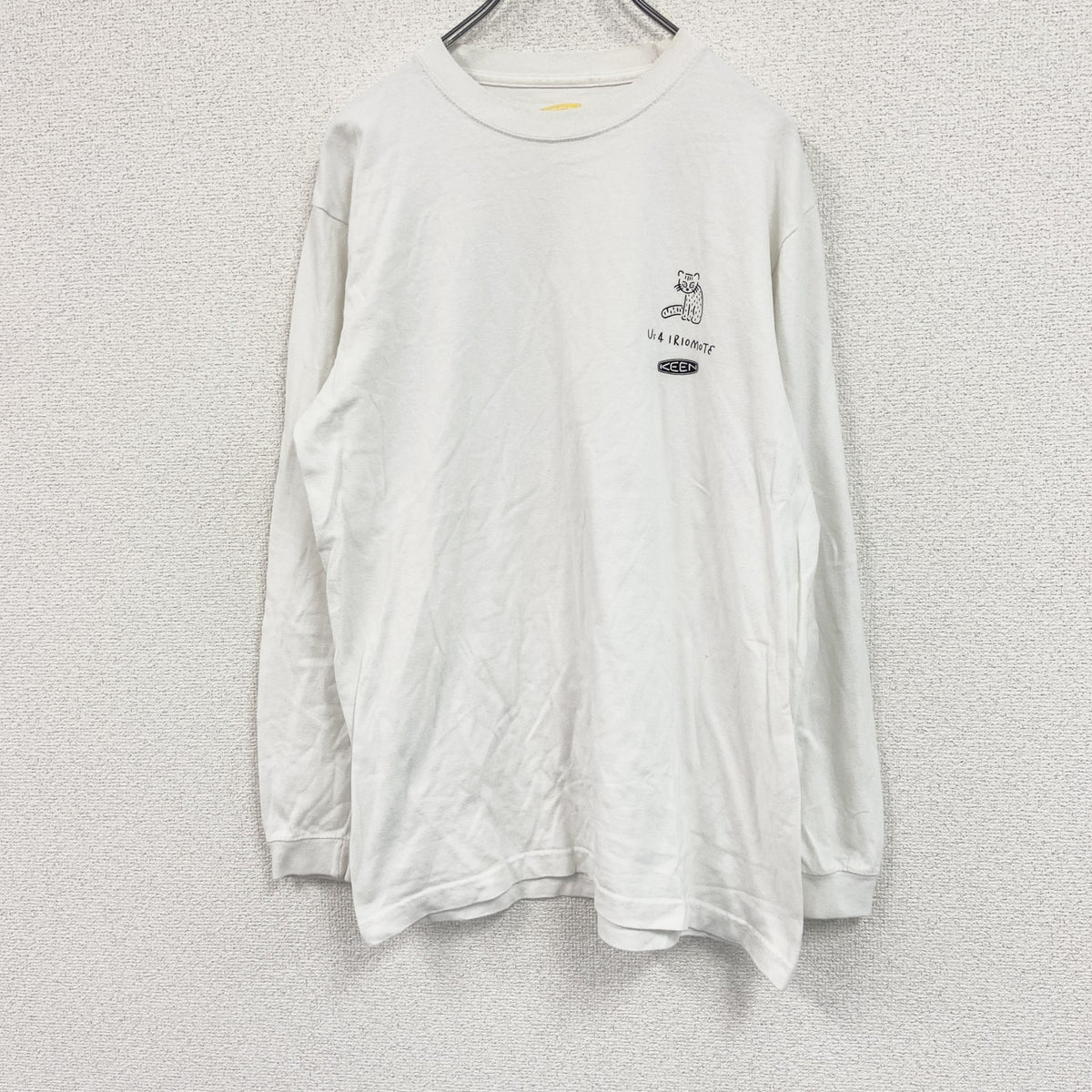 KEEN　キーン　長袖プリントTシャツ/ロンT　白　ホワイト　Lサイズ　古着