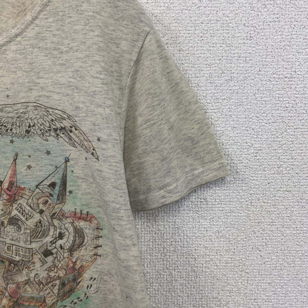 Harry Potter　ハリーポッター　半袖プリントTシャツ　Hogwarts　ホグワーツ　灰色　グレー　Mサイズ　古着
