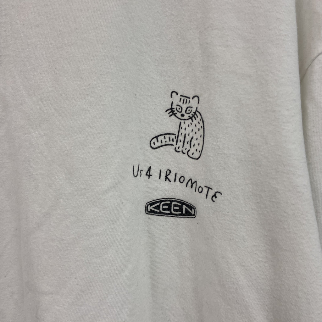 KEEN　キーン　長袖プリントTシャツ/ロンT　白　ホワイト　Lサイズ　古着