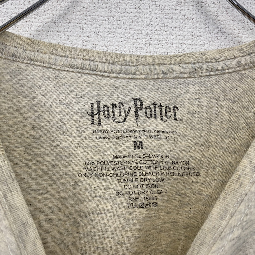 Harry Potter　ハリーポッター　半袖プリントTシャツ　Hogwarts　ホグワーツ　灰色　グレー　Mサイズ　古着