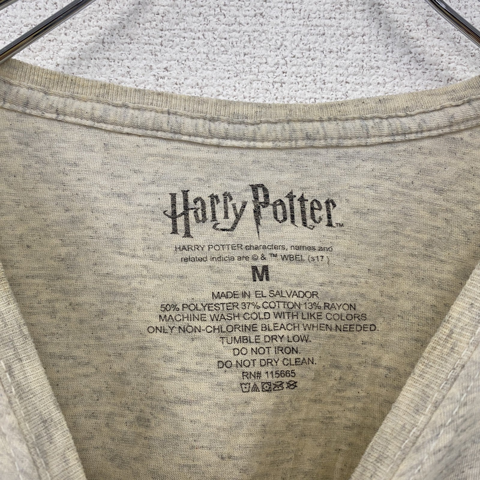 Harry Potter　ハリーポッター　半袖プリントTシャツ　Hogwarts　ホグワーツ　灰色　グレー　Mサイズ　古着