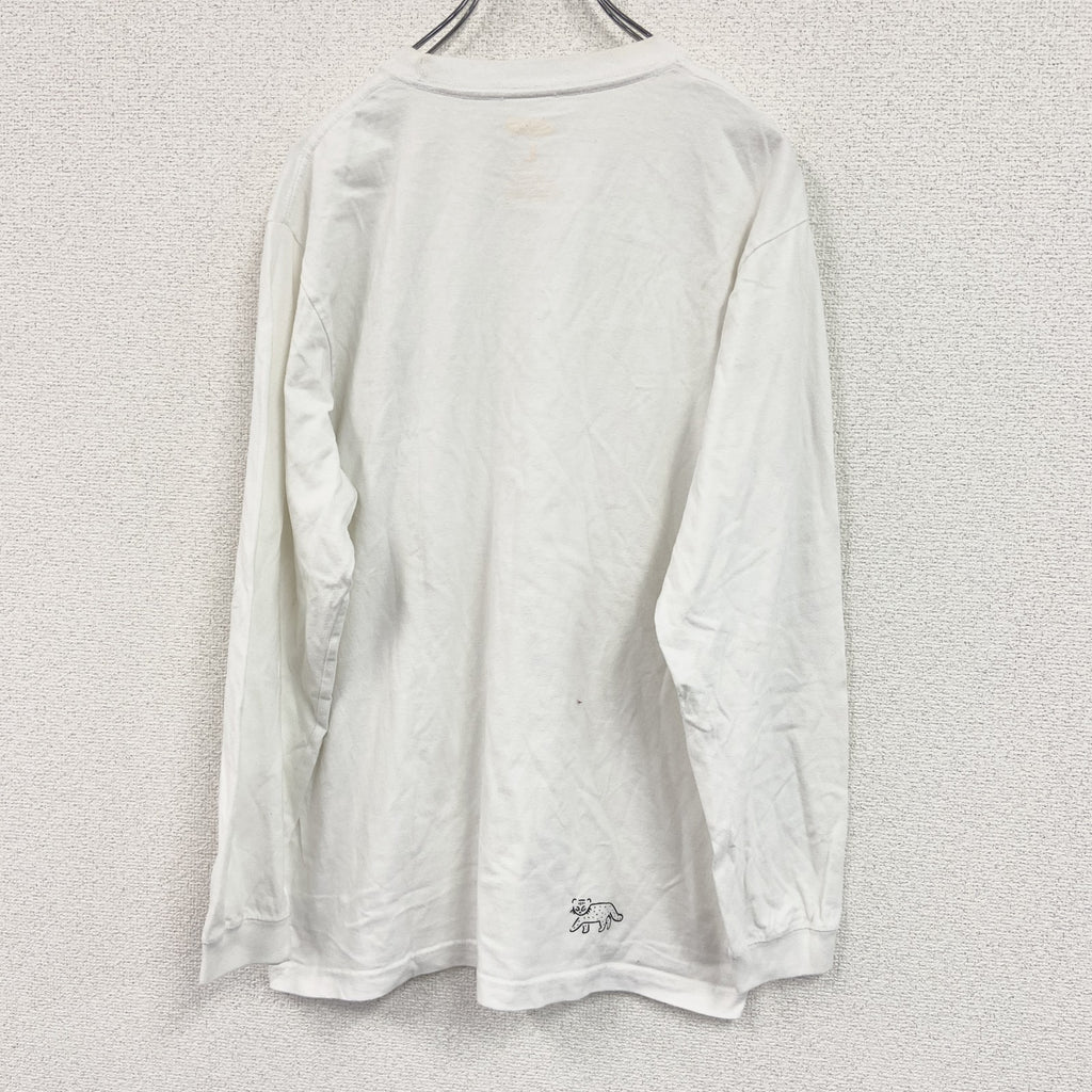 KEEN　キーン　長袖プリントTシャツ/ロンT　白　ホワイト　Lサイズ　古着