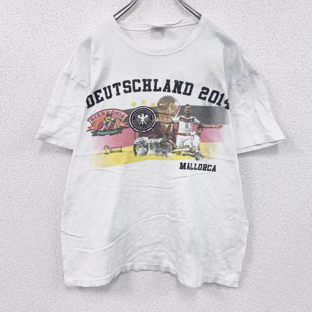 CROSSFIRE　半袖プリントTシャツ　ドイツ代表　サッカー　白　ホワイト　Lサイズ　古着