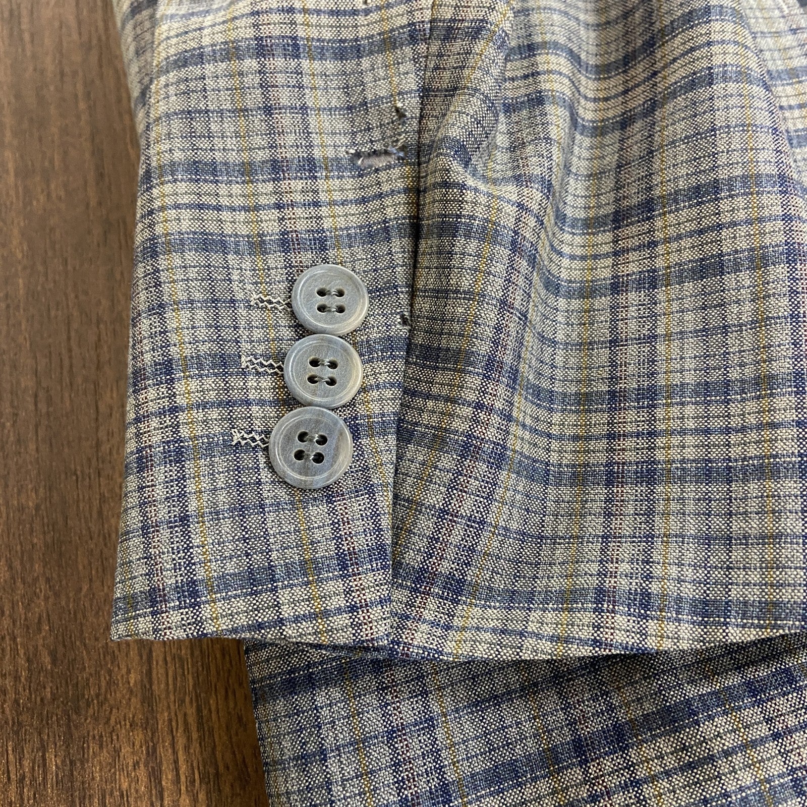 Aquascutum アクアスキュータム　テーラードジャケット　チェック柄　ノッチドラペル　灰色　グレー　古着