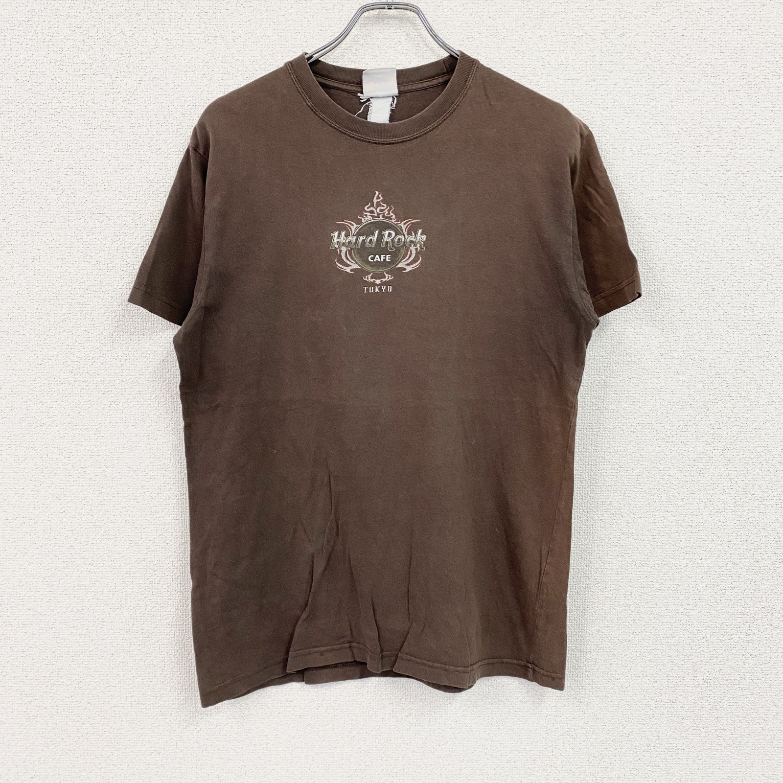 Hard Rock Cafe　ハードロックカフェ　半袖プリントアドバタイジングTシャツ　虎柄　龍柄　両面プリント　茶色　ブラウン　古着