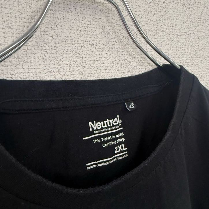 Neutral　半袖プリントTシャツ　イカリ　マリン　クルーネック　レトロデザイン　黒　ブラック　XXLサイズ　古着