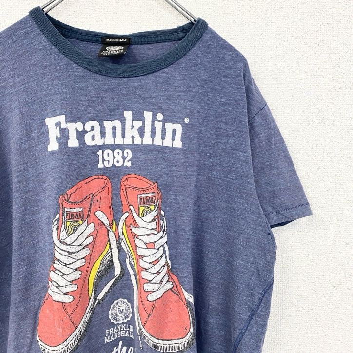 イタリア製　FRANKLIN MARSHALL　半袖プリントTシャツ　スニーカー　靴　ヴィンテージ　2XLサイズ　古着
