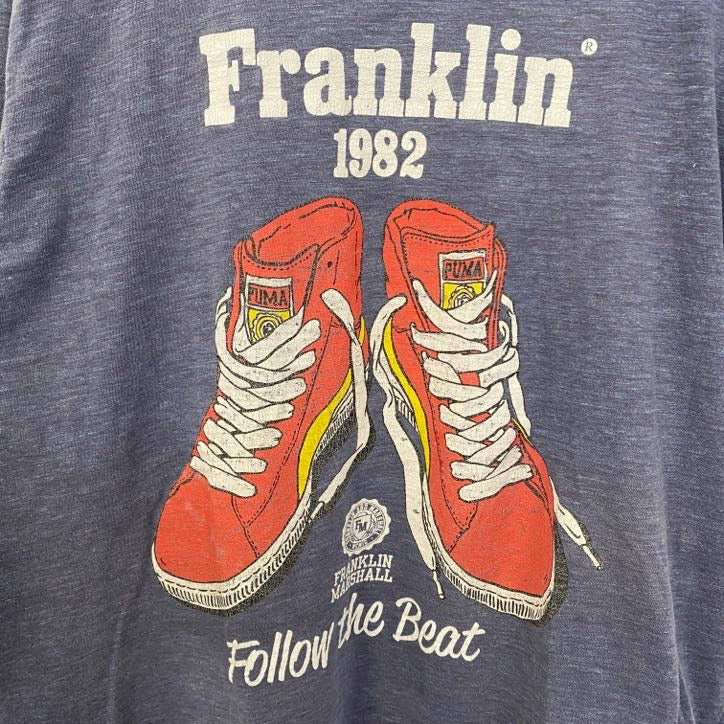 イタリア製　FRANKLIN MARSHALL　半袖プリントTシャツ　スニーカー　靴　ヴィンテージ　2XLサイズ　古着