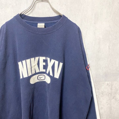 古着 used　NIKE ナイキ　XV　2003　長袖ロゴスウェット　トレーナー　ネイビー　ビックシルエット　XXLサイズ