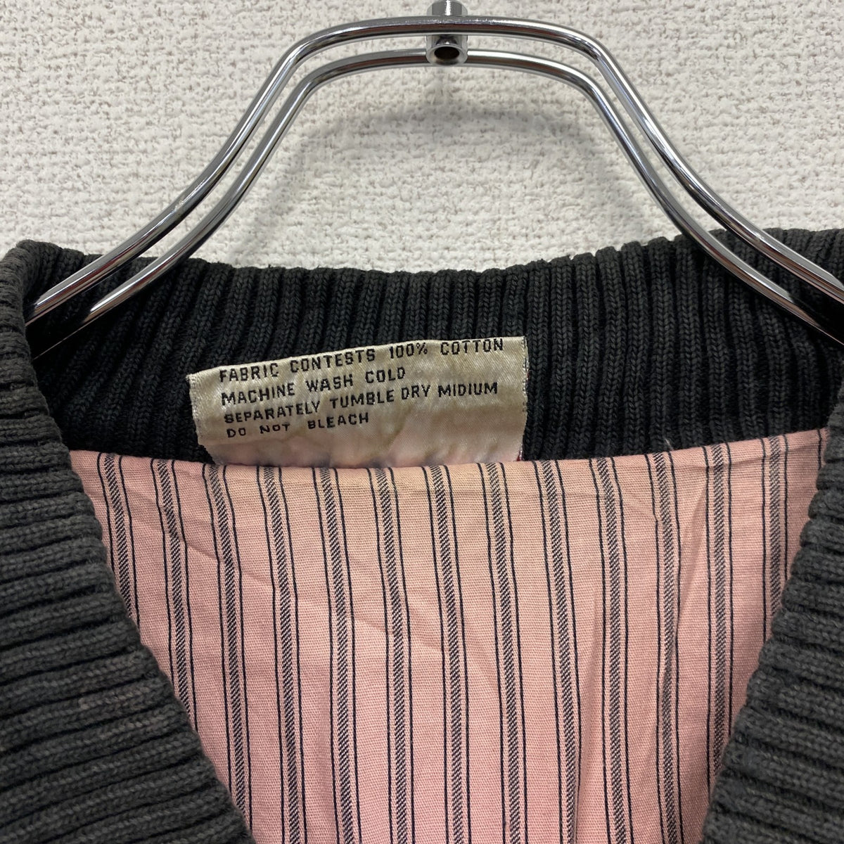 90s　FRONT ROW　ブラックデニムスタジャン/スタジアムジャケット　ヴィンテージ　黒　ブラック　Lサイズ　古着