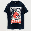 ALSTYLE　アングリーバード　半袖ゲームキャラクタープリントTシャツ　黒　ブラック　イラストデザイン　Sサイズ　古着