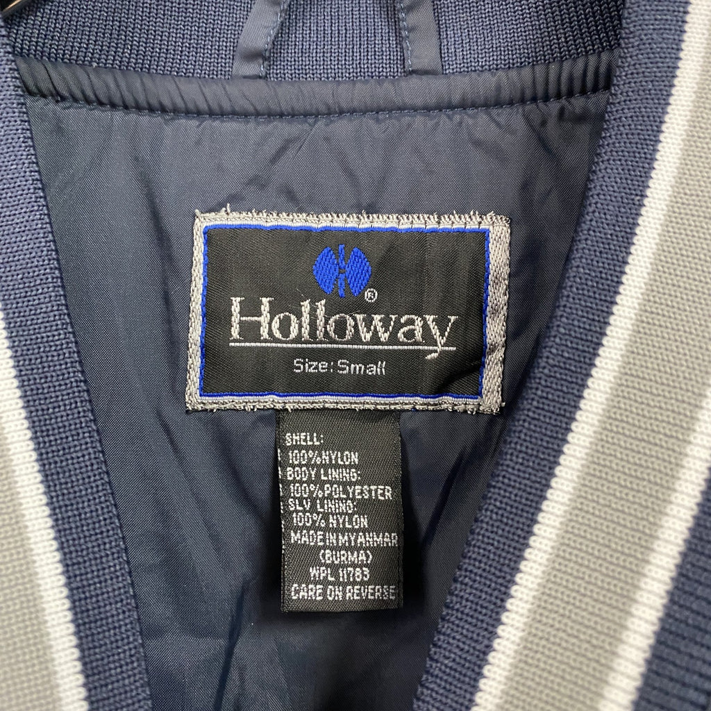 90s　Holloway　ホロウェイ　プルオーバーナイロンジャケット　カレッジロゴ　ワッペン　ヴィンテージ　紺　ネイビー　Sサイズ　古着