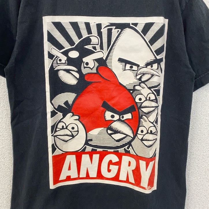 ALSTYLE　アングリーバード　半袖ゲームキャラクタープリントTシャツ　黒　ブラック　イラストデザイン　Sサイズ　古着