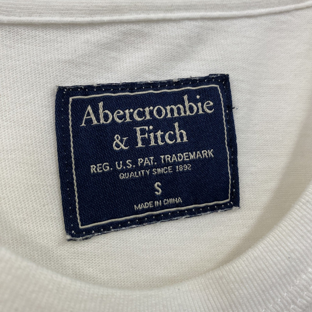 Abercrombie&Fitch　アバクロンビー&フィッッチ　半袖プリントTシャツ　シングルステッチ　白　ホワイト　Sサイズ　古着