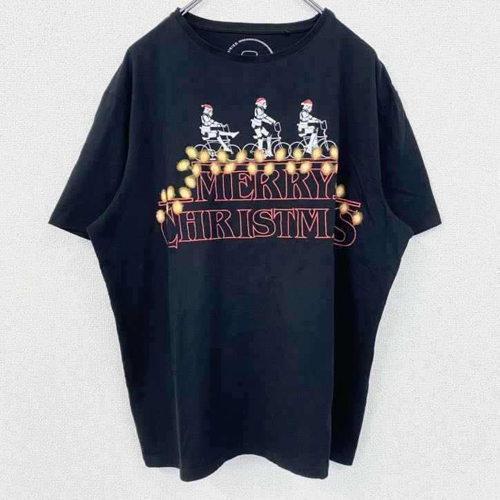 ORIGINAL STORMTROOPER LONDON　半袖プリントTシャツ　メリークリスマス　サンタ　黒　ブラック　古着