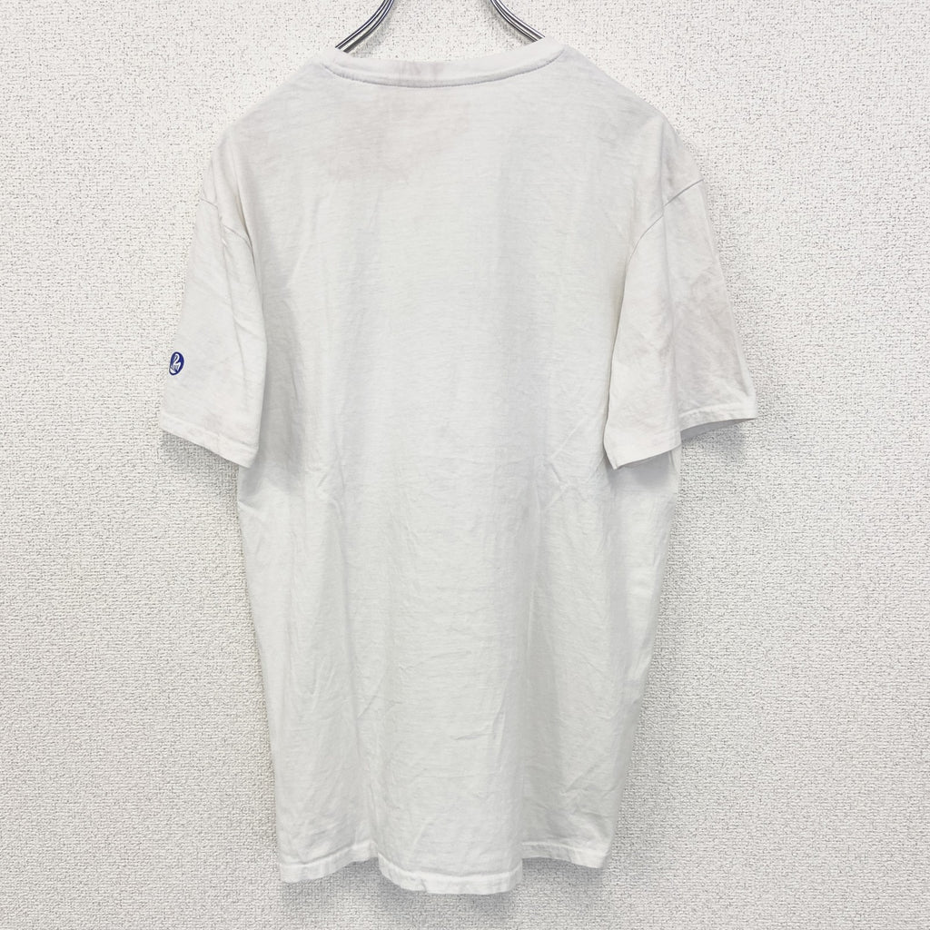 ELEVATE　半袖プリントTシャツ　ペリカン　カジュアルデザイン　春夏服　クルーネック　レトロ　白　ホワイト　Lサイズ　古着